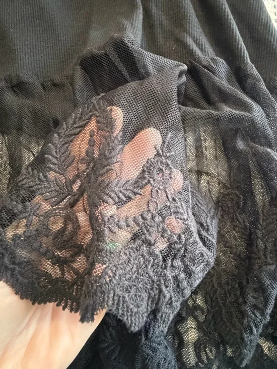 Umgee Black Sleeveless Lace Extender Tank- Black - Picture 5 of 7